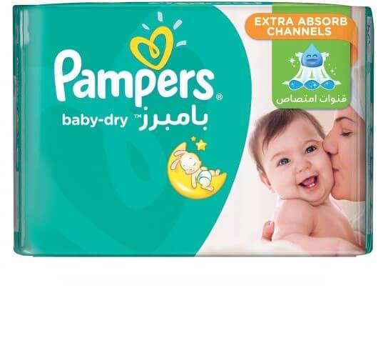 Pampers Baby-Dry Diapers, Size 4+ from  9-16 kg, , 15 Count