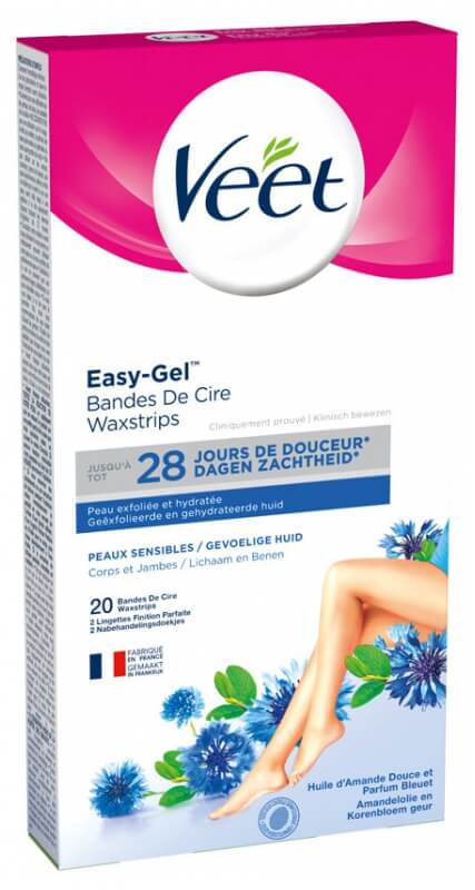 EASY-GEL WAX STRIPS FOR BODY AND LEGS SENSITIVE SKINS 20 STRIPS
